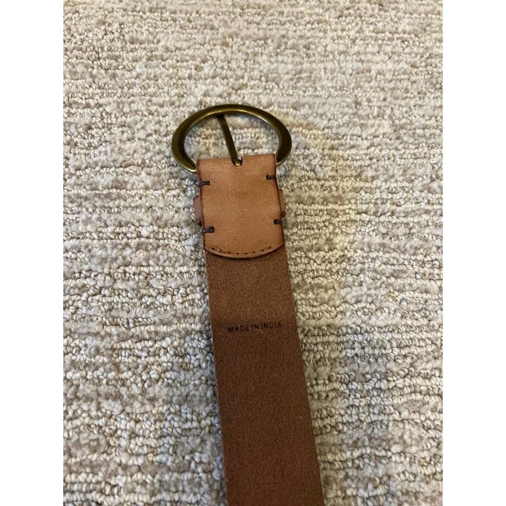 Frye Cognac Leather O-Ring Belt Women's Large | Genuine Leather